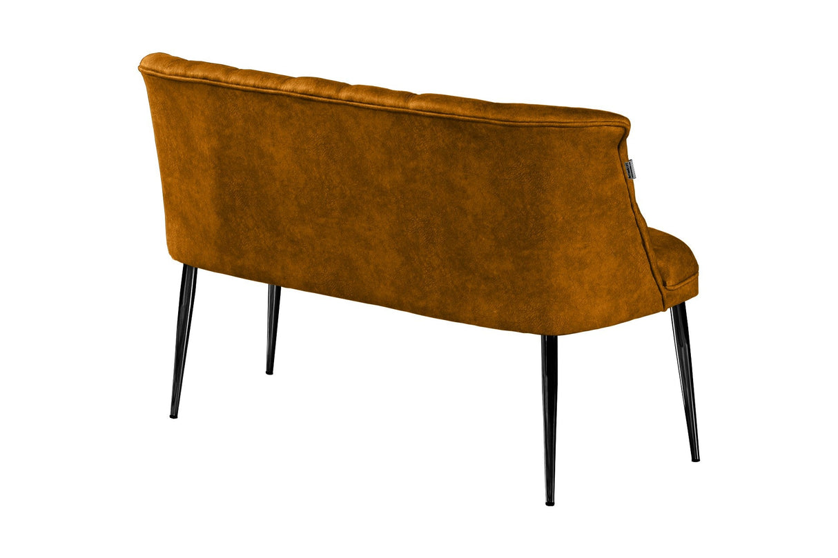 Canapea fixă 2 locuri Roma metal negru, Diverse culori, 118x48x80 cm - Muștar | SKU: 118BRN1389 | Canapea fixă 2 locuri Roma metal negru, 118x48x80 cm, varianta Muștar, produs pentru amenajarea locuinței, disponibil online în România la CasaMob