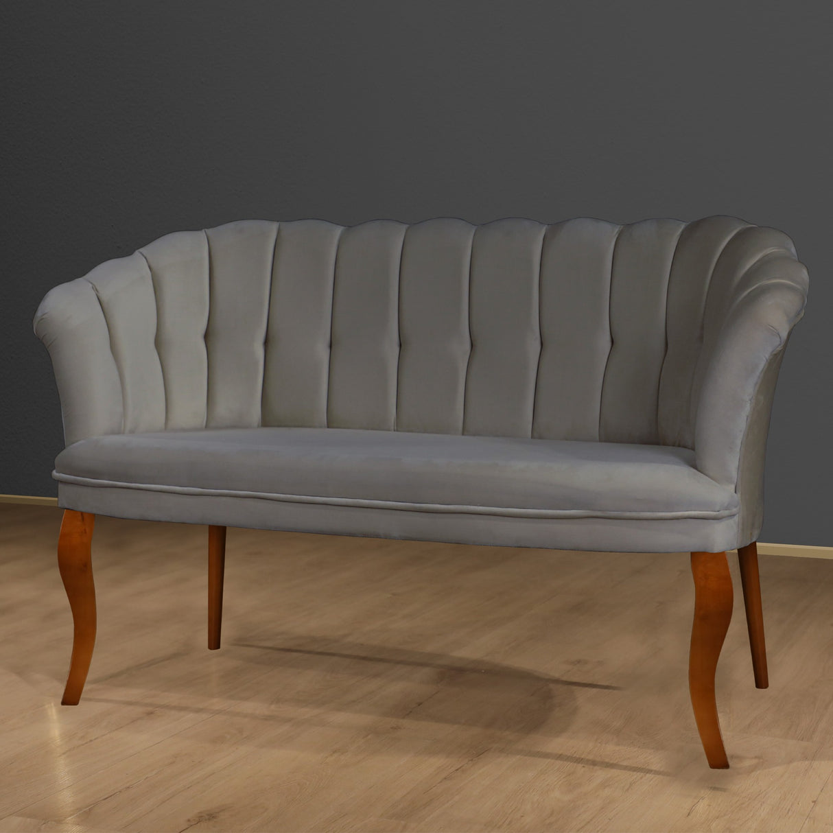 Canapea fixă 2 locuri Daisy lemn nuc, Diverse culori, 103x44x51 cm - Gri | SKU: 118BRN1479 | Canapea fixă 2 locuri Daisy lemn nuc, 103x44x51 cm, varianta Gri, produs pentru amenajarea locuinței, disponibil online în România la CasaMob