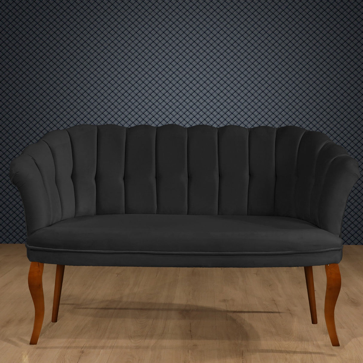 Canapea fixă 2 locuri Daisy lemn nuc, Diverse culori, 103x44x51 cm - Fumuriu | SKU: 118BRN1480 | Canapea fixă 2 locuri Daisy lemn nuc, 103x44x51 cm, varianta Fumuriu, produs pentru amenajarea locuinței, disponibil online în România la CasaMob