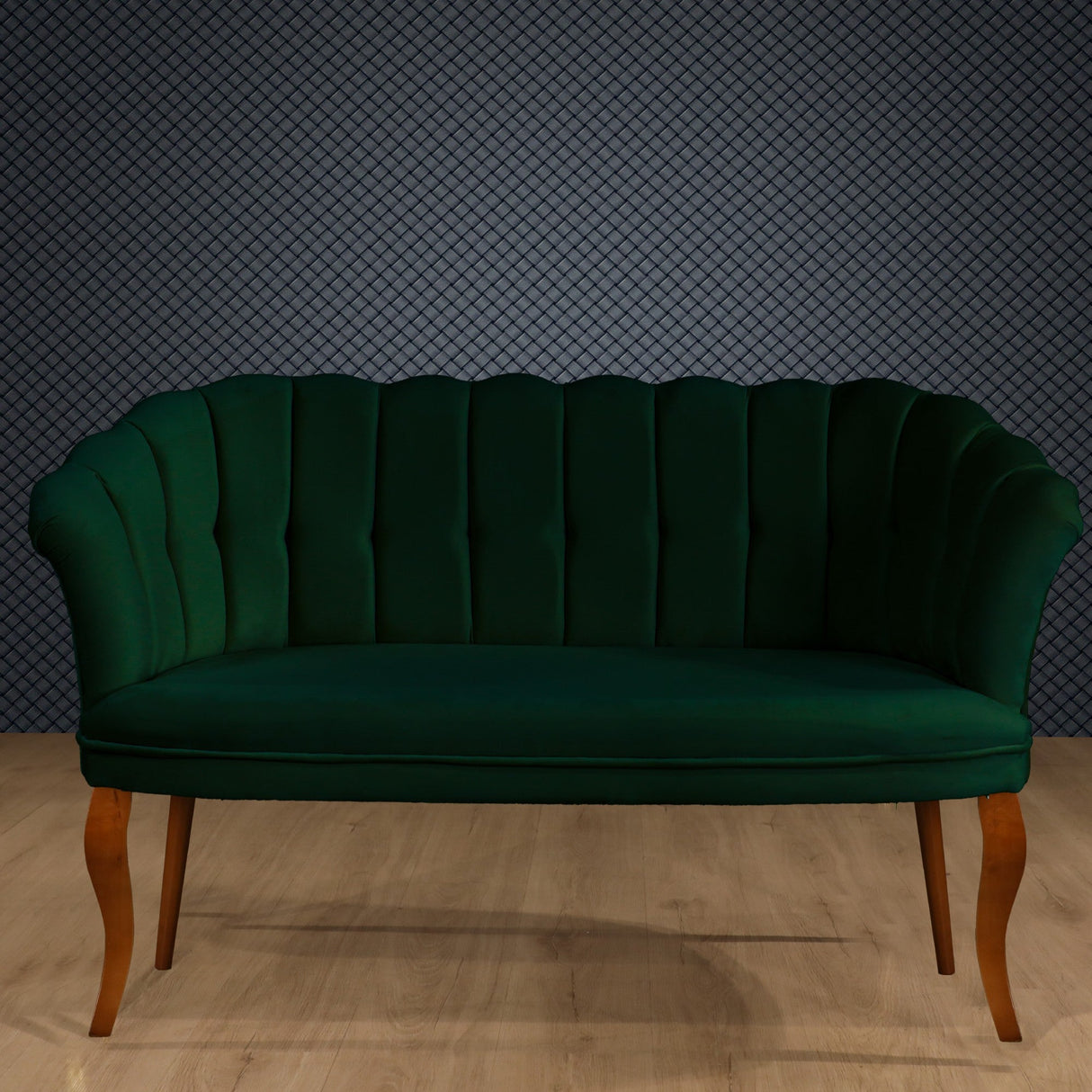 Canapea fixă 2 locuri Daisy lemn nuc, Diverse culori, 103x44x51 cm - Verde | SKU: 118BRN1482 | Canapea fixă 2 locuri Daisy lemn nuc, 103x44x51 cm, varianta Verde, produs pentru amenajarea locuinței, disponibil online în România la CasaMob