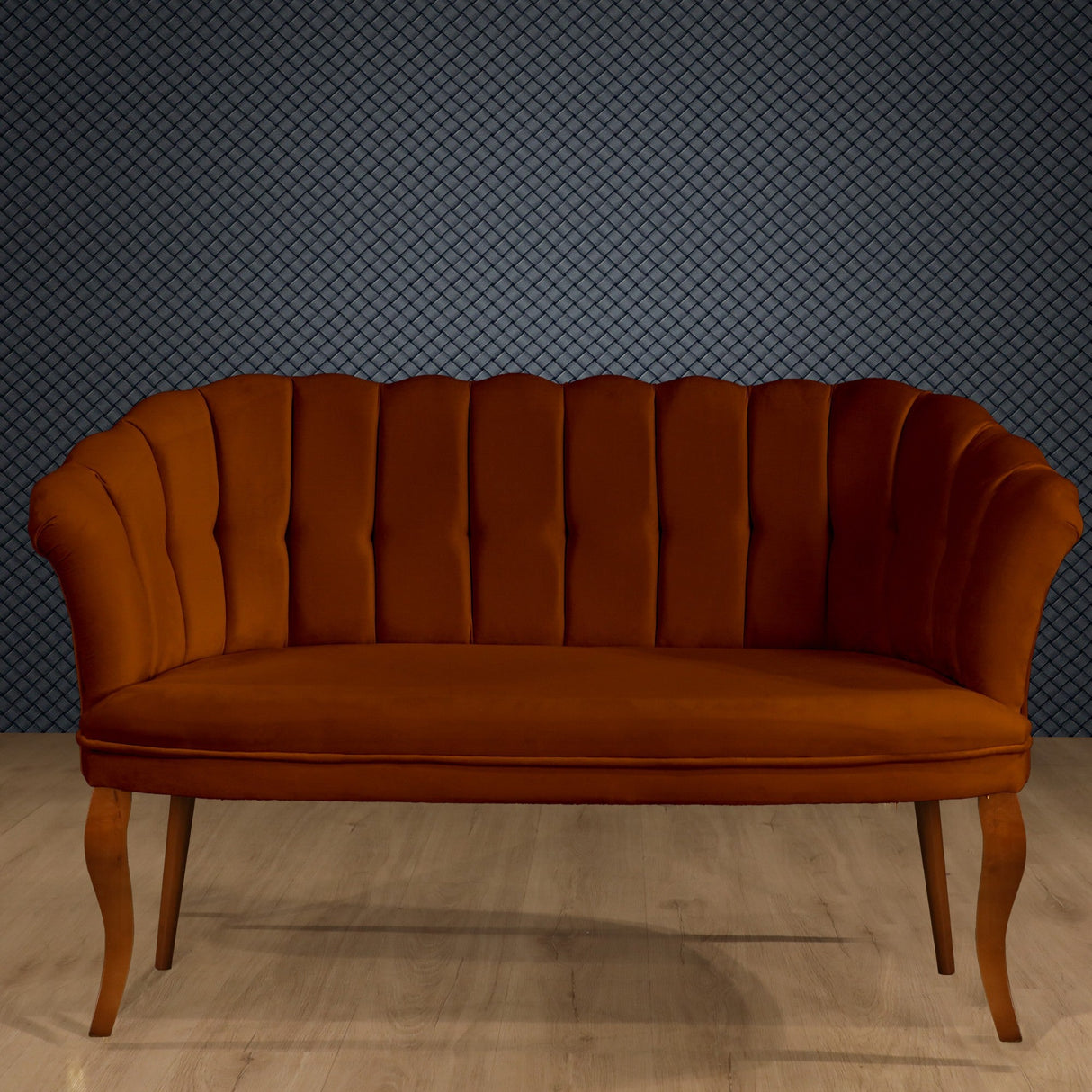 Canapea fixă 2 locuri Daisy lemn nuc, Diverse culori, 103x44x51 cm - Roșu cărămiziu | SKU: 118BRN1484 | Canapea fixă 2 locuri Daisy lemn nuc, 103x44x51 cm, varianta Roșu cărămiziu, produs pentru amenajarea locuinței, disponibil online în România la CasaMob