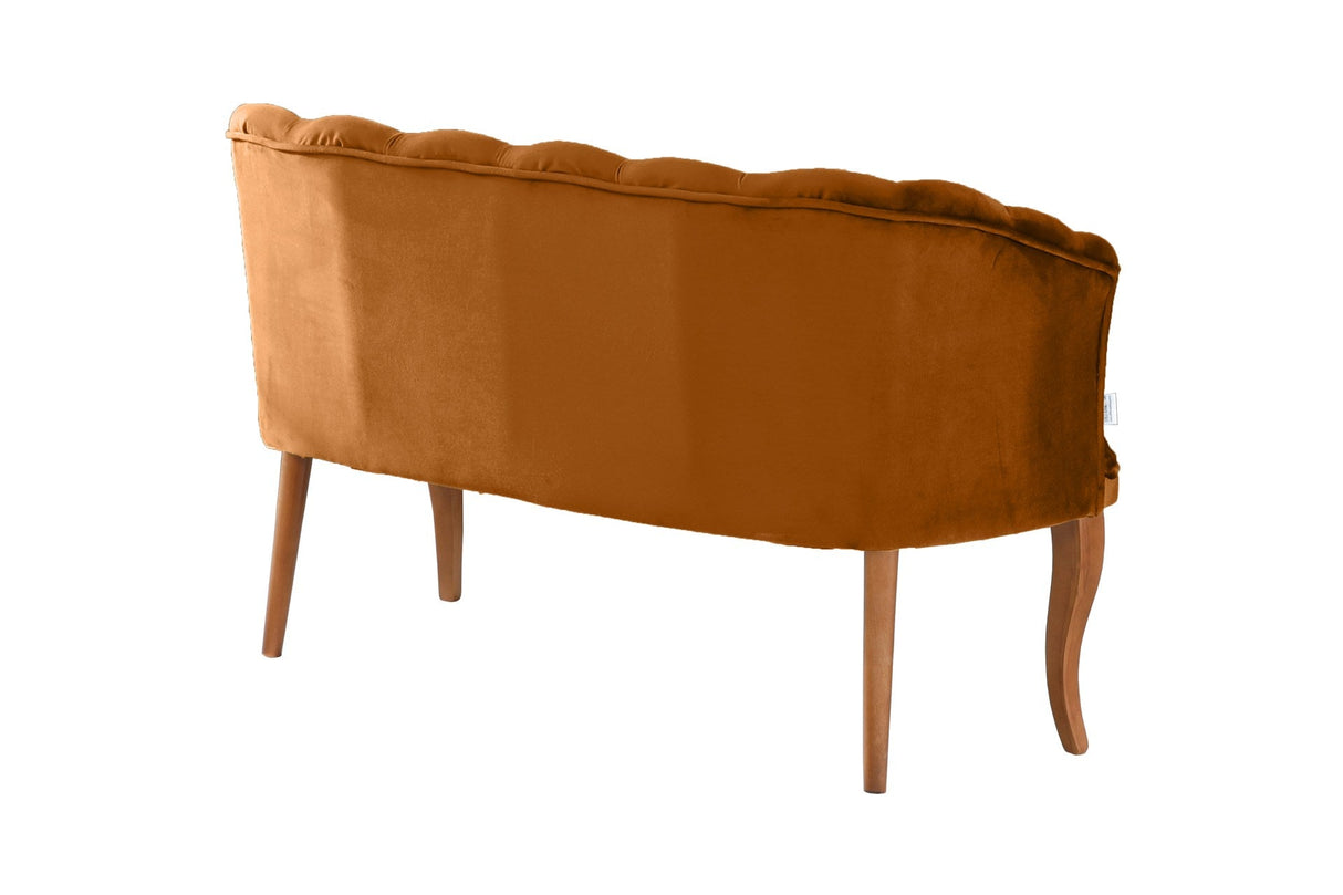 Canapea fixă 2 locuri Daisy lemn nuc, Diverse culori, 103x44x51 cm - Roșu cărămiziu | SKU: 118BRN1484 | Canapea fixă 2 locuri Daisy lemn nuc, 103x44x51 cm, varianta Roșu cărămiziu, produs pentru amenajarea locuinței, disponibil online în România la CasaMob