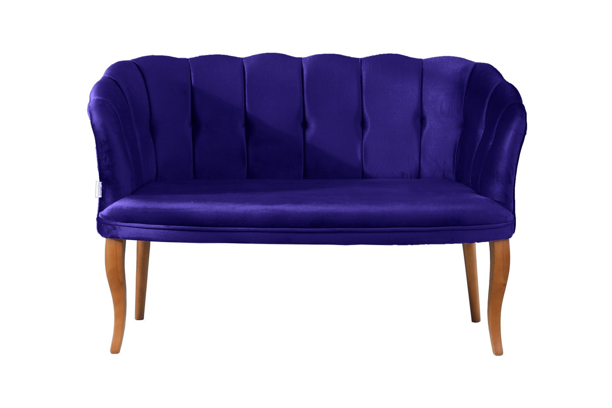Canapea fixă 2 locuri Daisy lemn nuc, Diverse culori, 103x44x51 cm - Albastru închis | SKU: 118BRN1485 | Canapea fixă 2 locuri Daisy lemn nuc, 103x44x51 cm, varianta Albastru închis, produs pentru amenajarea locuinței, disponibil online în România la CasaMob