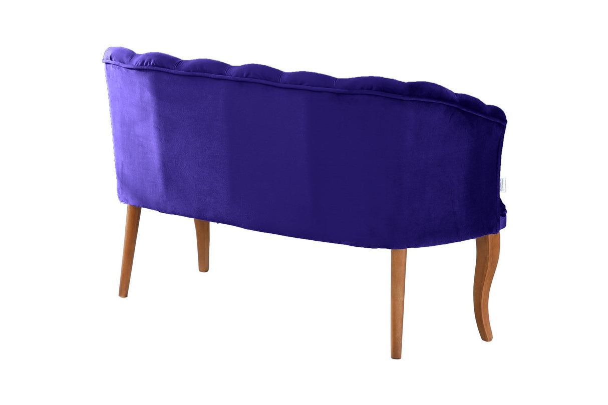 Canapea fixă 2 locuri Daisy lemn nuc, Diverse culori, 103x44x51 cm - Albastru închis | SKU: 118BRN1485 | Canapea fixă 2 locuri Daisy lemn nuc, 103x44x51 cm, varianta Albastru închis, produs pentru amenajarea locuinței, disponibil online în România la CasaMob