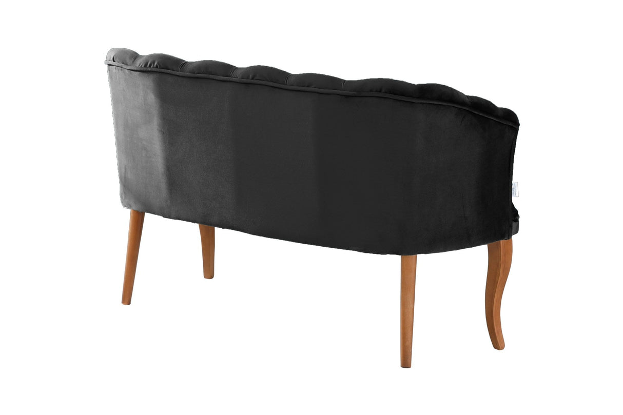 Canapea fixă 2 locuri Daisy lemn nuc, Diverse culori, 103x44x51 cm - Negru | SKU: 118BRN1486 | Canapea fixă 2 locuri Daisy lemn nuc, 103x44x51 cm, varianta Negru, produs pentru amenajarea locuinței, disponibil online în România la CasaMob
