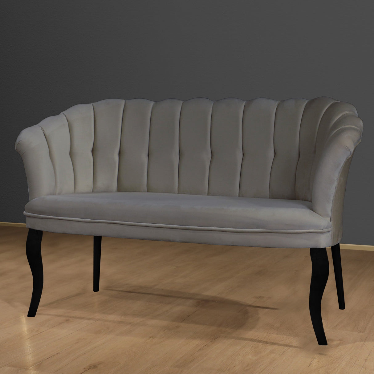 Canapea fixă 2 locuri Daisy lemn negru, Diverse culori, 103x44x51 cm - Gri | SKU: 118BRN1487 | Canapea fixă 2 locuri Daisy lemn negru, 103x44x51 cm, varianta Gri, produs pentru amenajarea locuinței, disponibil online în România la CasaMob