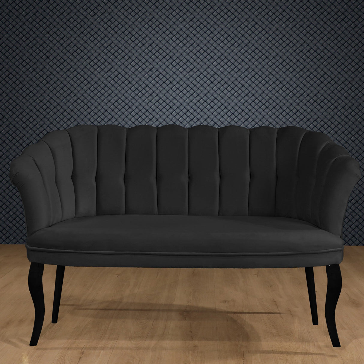 Canapea fixă 2 locuri Daisy lemn negru, Diverse culori, 103x44x51 cm - Fumuriu | SKU: 118BRN1488 | Canapea fixă 2 locuri Daisy lemn negru, 103x44x51 cm, varianta Fumuriu, produs pentru amenajarea locuinței, disponibil online în România la CasaMob