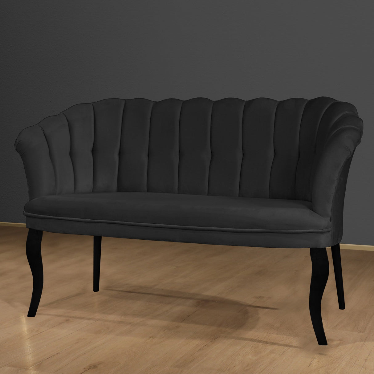 Canapea fixă 2 locuri Daisy lemn negru, Diverse culori, 103x44x51 cm - Fumuriu | SKU: 118BRN1488 | Canapea fixă 2 locuri Daisy lemn negru, 103x44x51 cm, varianta Fumuriu, produs pentru amenajarea locuinței, disponibil online în România la CasaMob