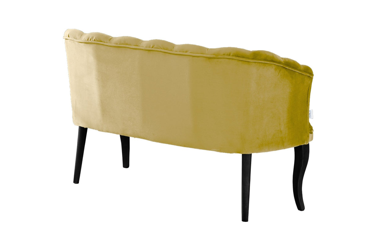 Canapea fixă 2 locuri Daisy lemn negru, Diverse culori, 103x44x51 cm - Muștar | SKU: 118BRN1489 | Canapea fixă 2 locuri Daisy lemn negru, 103x44x51 cm, varianta Muștar, produs pentru amenajarea locuinței, disponibil online în România la CasaMob