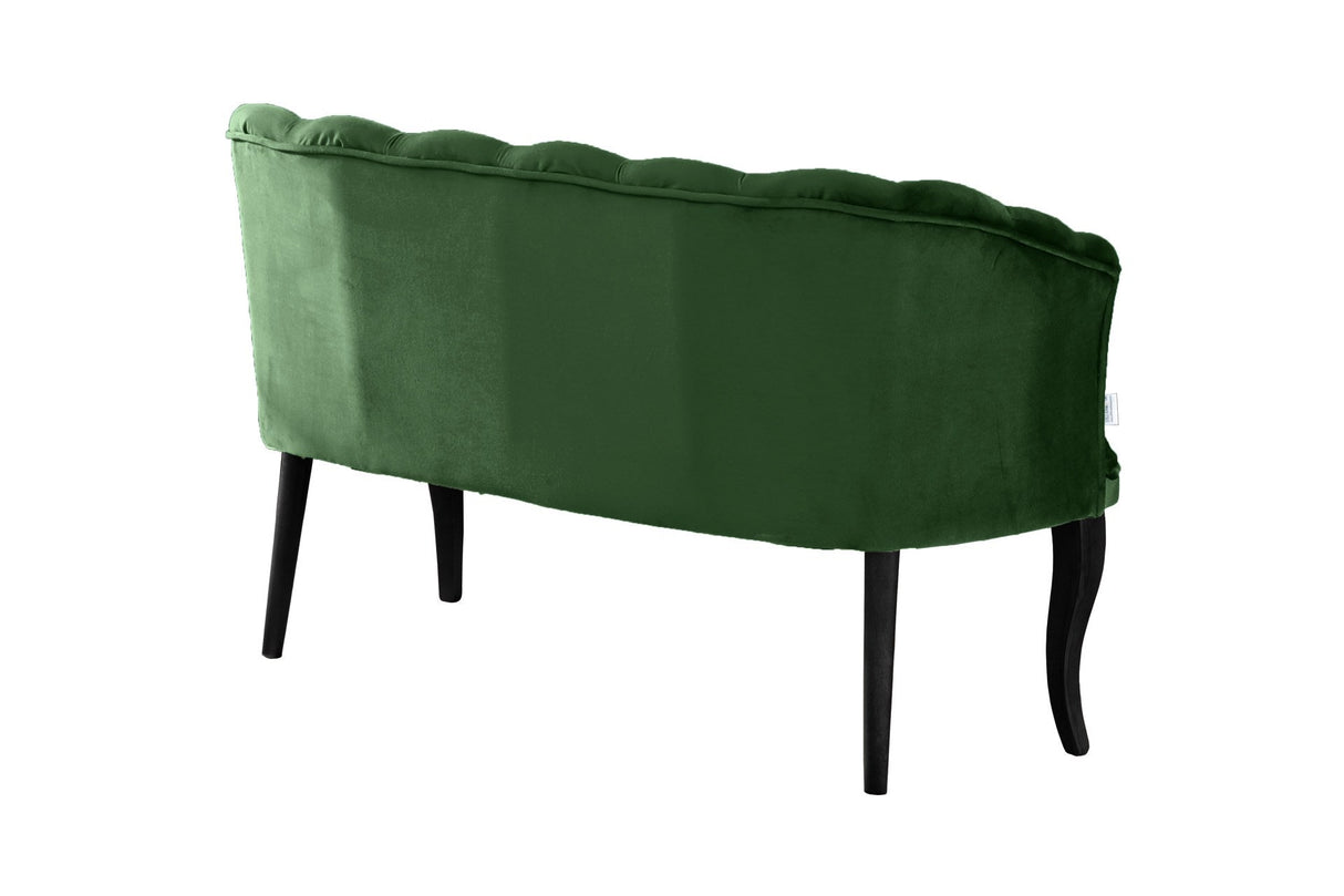 Canapea fixă 2 locuri Daisy lemn negru, Diverse culori, 103x44x51 cm - Verde | SKU: 118BRN1490 | Canapea fixă 2 locuri Daisy lemn negru, 103x44x51 cm, varianta Verde, produs pentru amenajarea locuinței, disponibil online în România la CasaMob