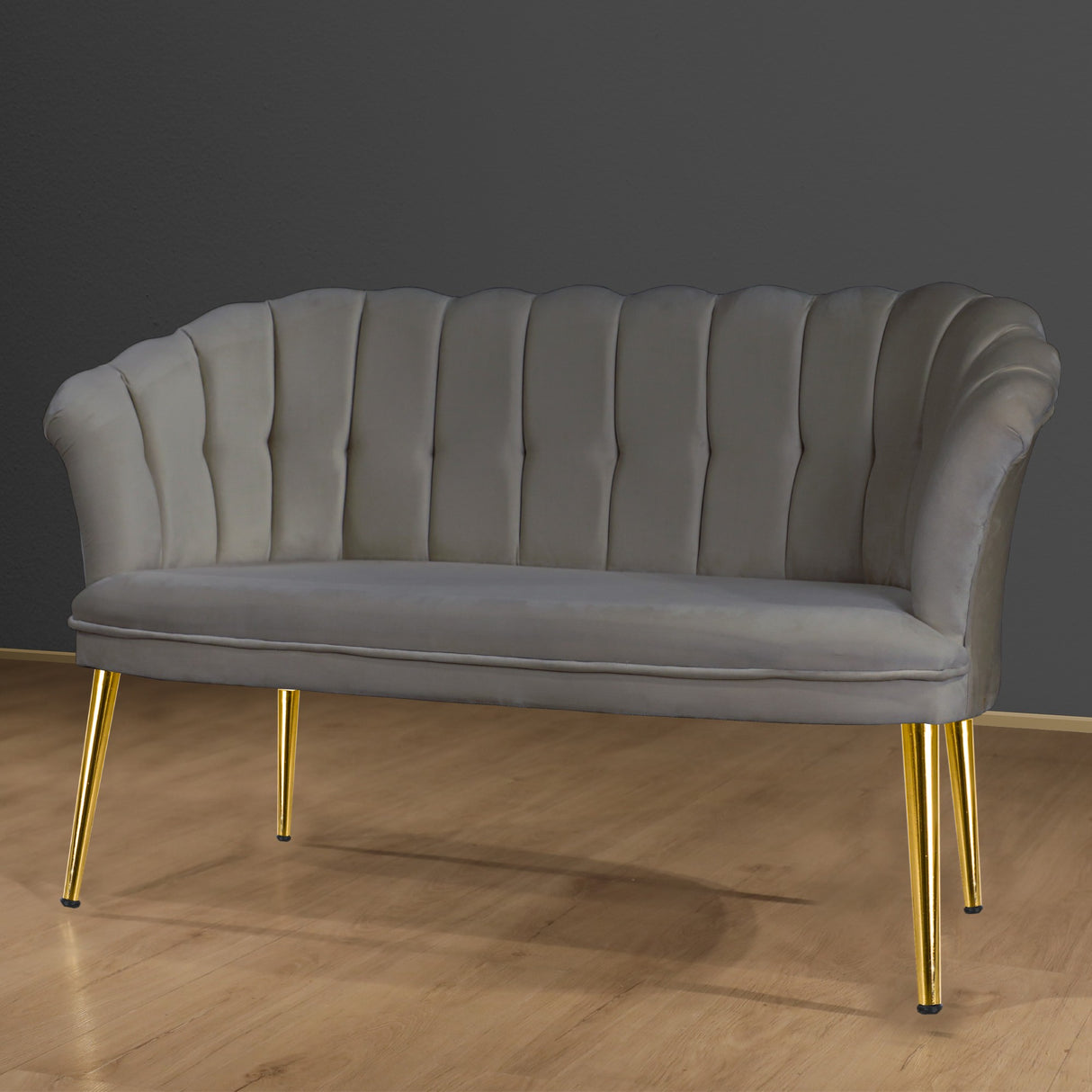 Canapea fixă 2 locuri Daisy metal auriu, Diverse culori, 103x44x51 cm - Gri | SKU: 118BRN1495 | Canapea fixă 2 locuri Daisy metal auriu, 103x44x51 cm, varianta Gri, produs pentru amenajarea locuinței, disponibil online în România la CasaMob