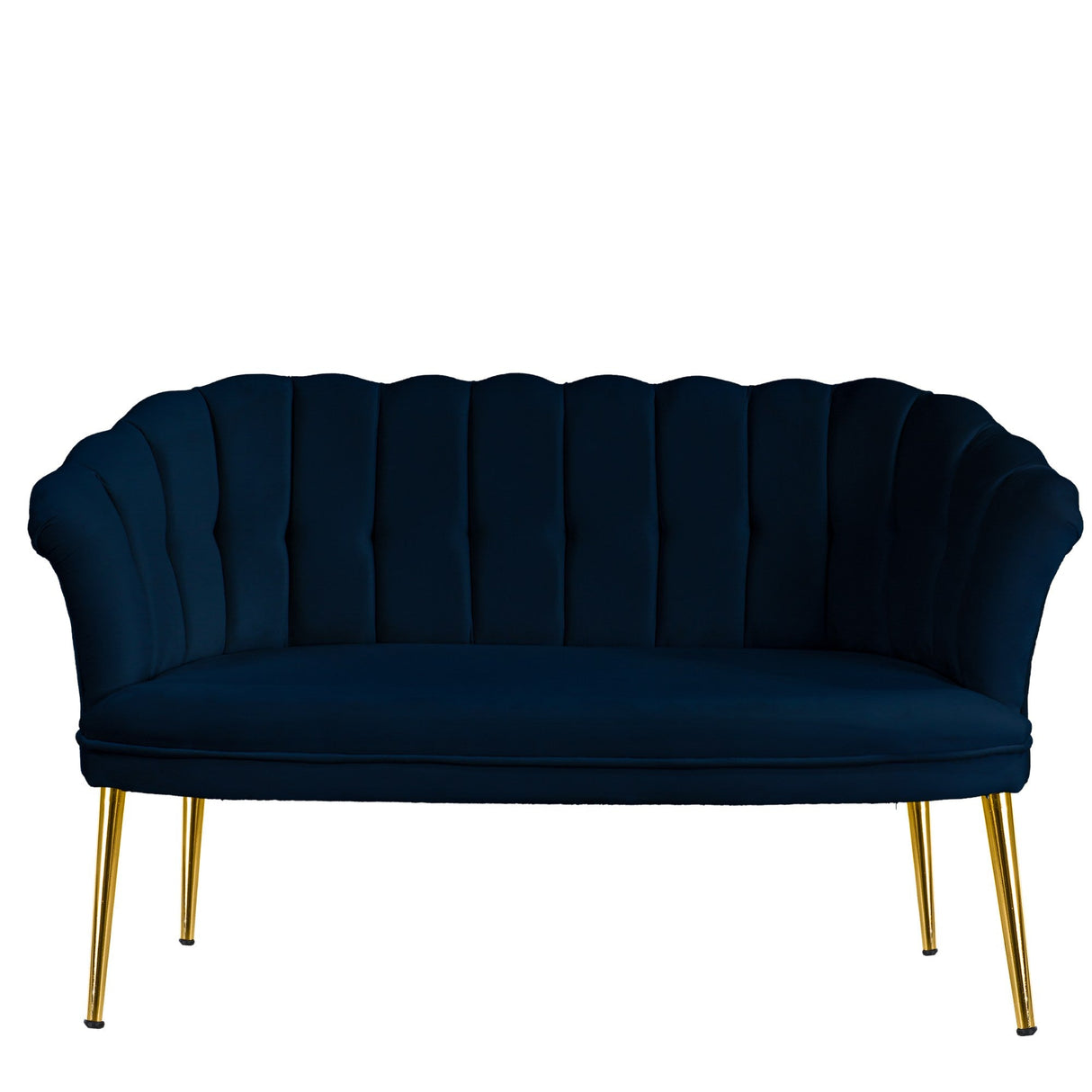 Canapea fixă 2 locuri Daisy metal auriu, Diverse culori, 103x44x51 cm - Albastru închis | SKU: 118BRN1502 | Canapea fixă 2 locuri Daisy metal auriu, 103x44x51 cm, varianta Albastru închis, produs pentru amenajarea locuinței, disponibil online în România la CasaMob