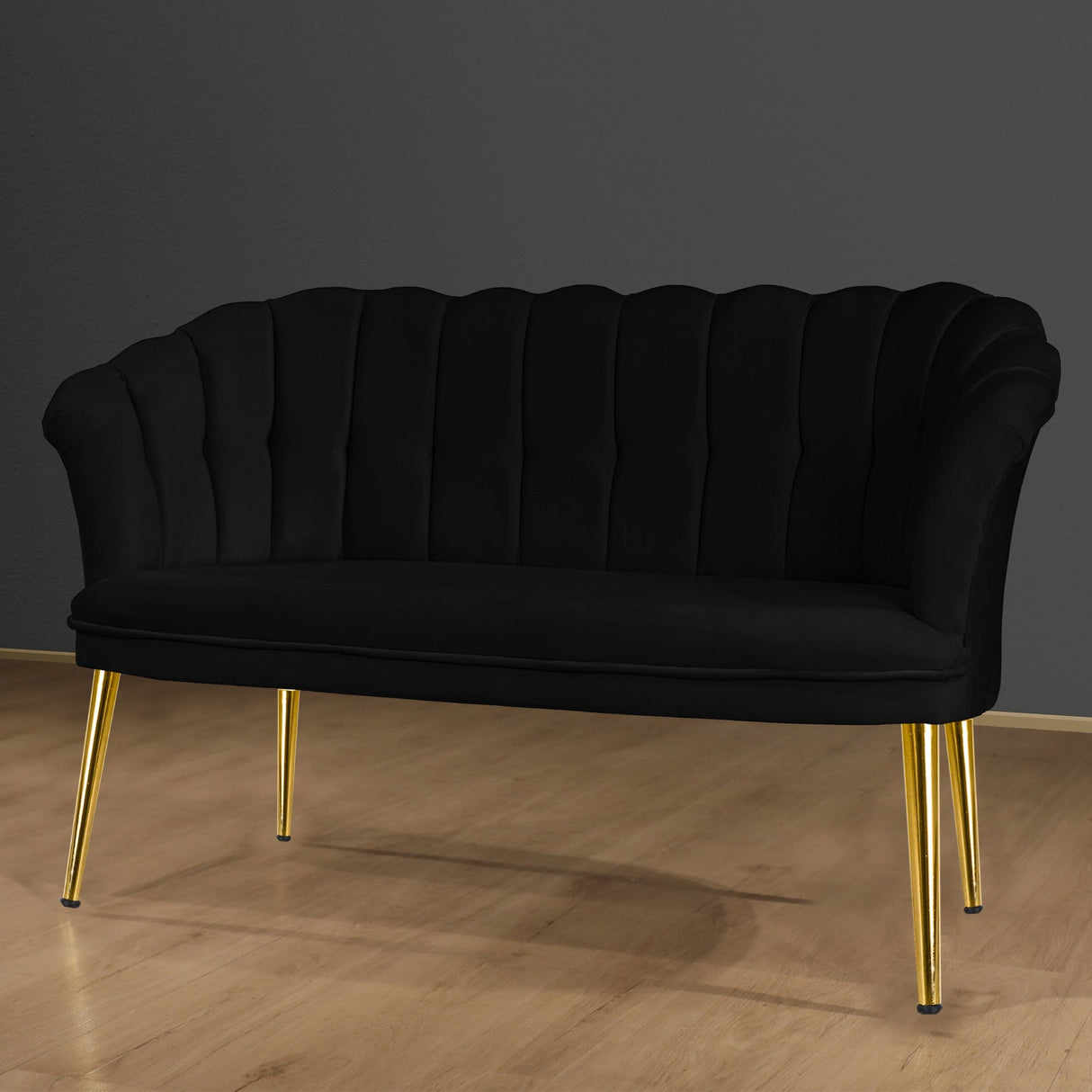Canapea fixă 2 locuri Daisy metal auriu, Diverse culori, 103x44x51 cm - Negru | SKU: 118BRN1503 | Canapea fixă 2 locuri Daisy metal auriu, 103x44x51 cm, varianta Negru, produs pentru amenajarea locuinței, disponibil online în România la CasaMob