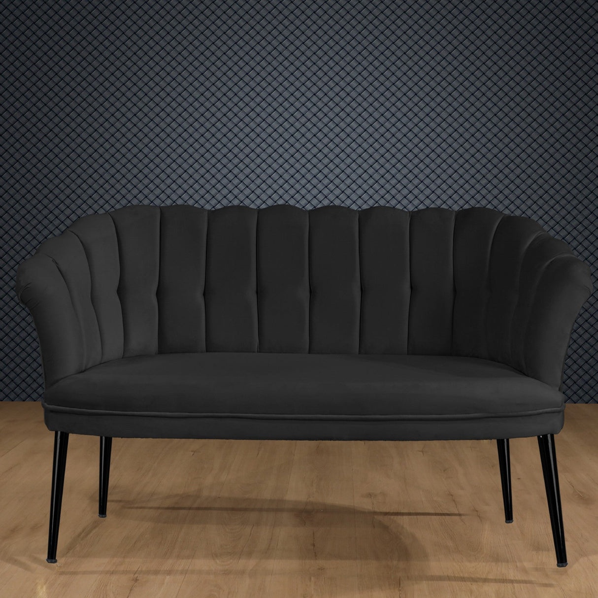 Canapea fixă 2 locuri Daisy metal negru, Diverse culori, 103x44x51 cm - Fumuriu | SKU: 118BRN1505 | Canapea fixă 2 locuri Daisy metal negru, 103x44x51 cm, varianta Fumuriu, produs pentru amenajarea locuinței, disponibil online în România la CasaMob