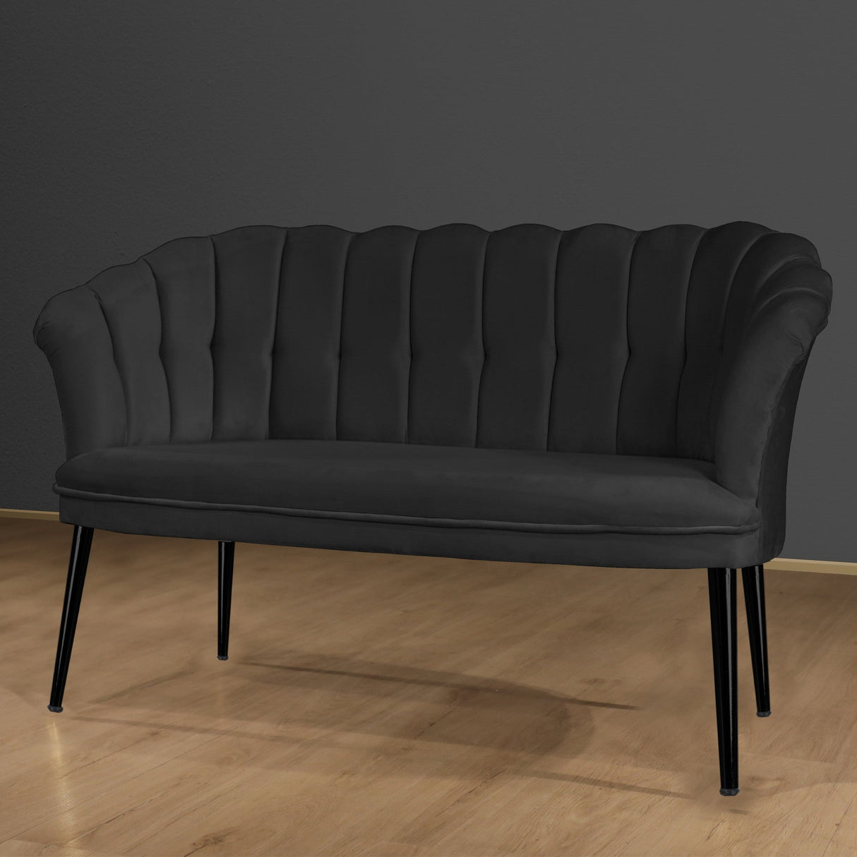 Canapea fixă 2 locuri Daisy metal negru, Diverse culori, 103x44x51 cm - Fumuriu | SKU: 118BRN1505 | Canapea fixă 2 locuri Daisy metal negru, 103x44x51 cm, varianta Fumuriu, produs pentru amenajarea locuinței, disponibil online în România la CasaMob