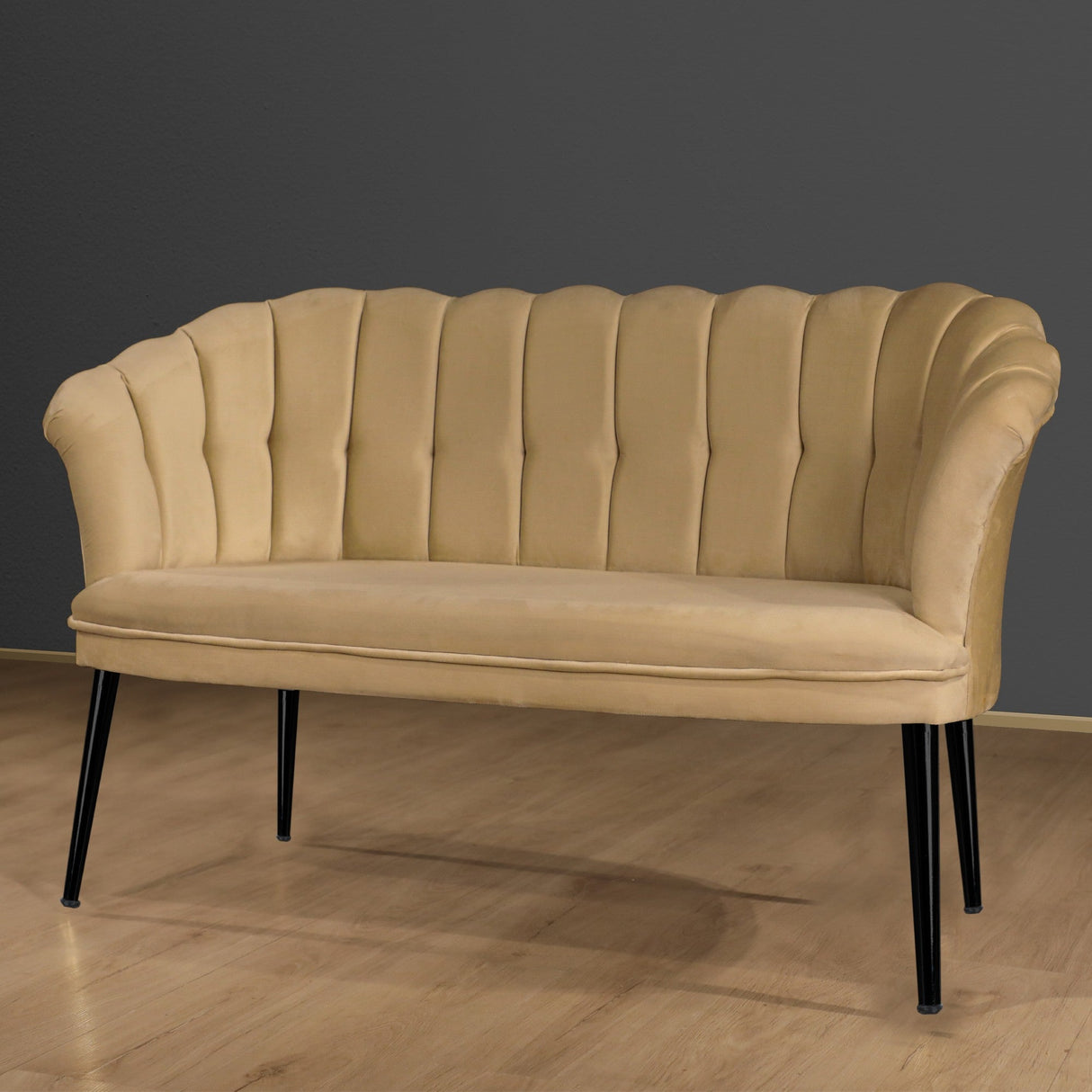 Canapea fixă 2 locuri Daisy metal negru, Diverse culori, 103x44x51 cm - Maro deschis | SKU: 118BRN1508 | Canapea fixă 2 locuri Daisy metal negru, 103x44x51 cm, varianta Maro deschis, produs pentru amenajarea locuinței, disponibil online în România la CasaMob