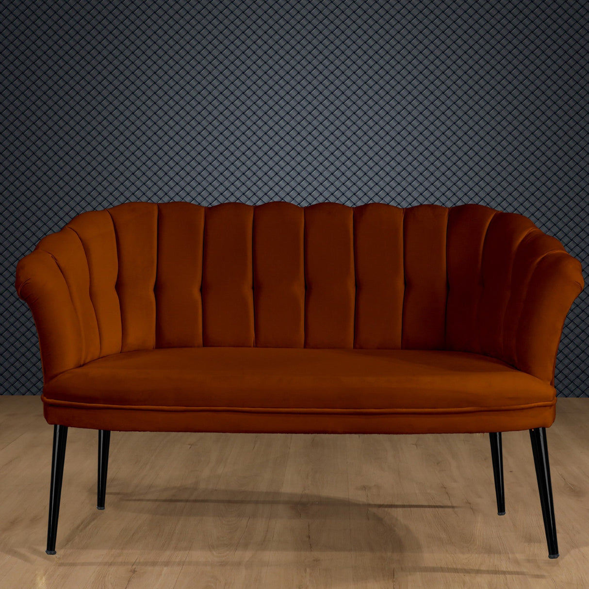 Canapea fixă 2 locuri Daisy metal negru, Diverse culori, 103x44x51 cm - Roșu cărămiziu | SKU: 118BRN1509 | Canapea fixă 2 locuri Daisy metal negru, 103x44x51 cm, varianta Roșu cărămiziu, produs pentru amenajarea locuinței, disponibil online în România la CasaMob