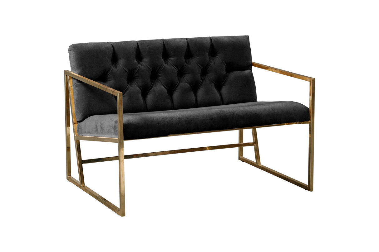 Canapea fixă 2 locuri Oslo auriu, Diverse culori, 109x75x74 cm - Negru | SKU: 118BRN1553 | Canapea fixă 2 locuri Oslo auriu, 109x75x74 cm, varianta Negru, produs pentru amenajarea locuinței, disponibil online în România la CasaMob