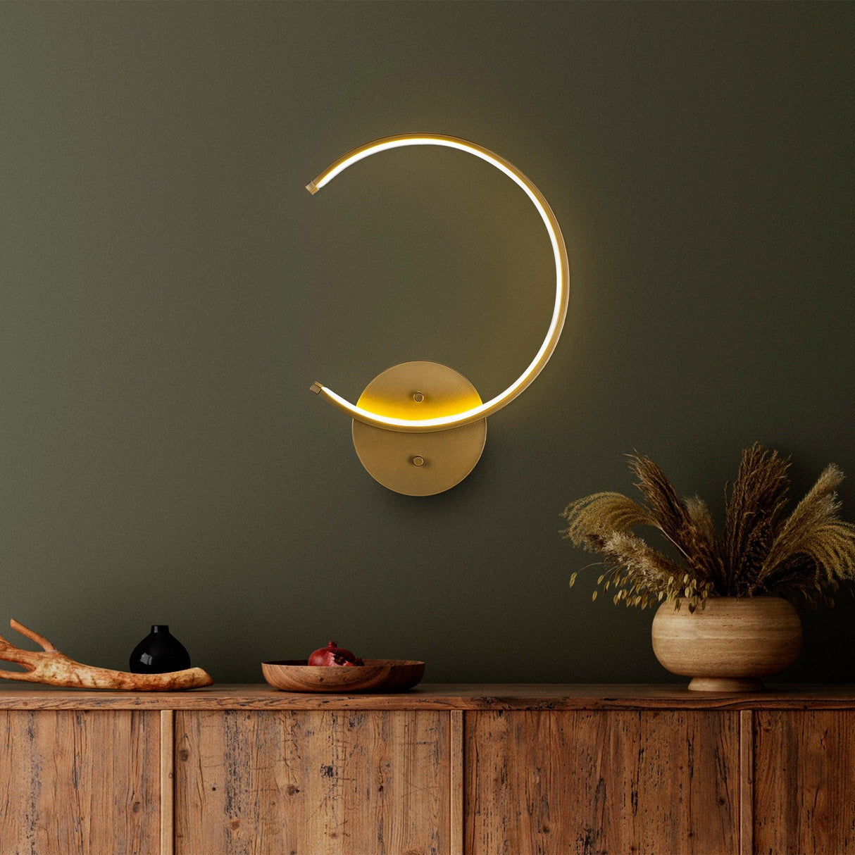 Aplica de perete Moon Circle 13328, Negru - Auriu, SKU 119FRS1107