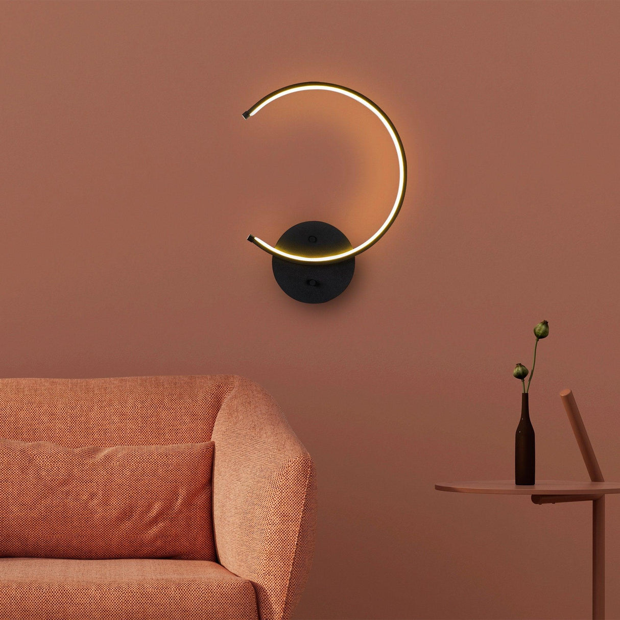 Aplica de perete Moon Circle 13328, Negru - Negru, SKU 119FRS1107