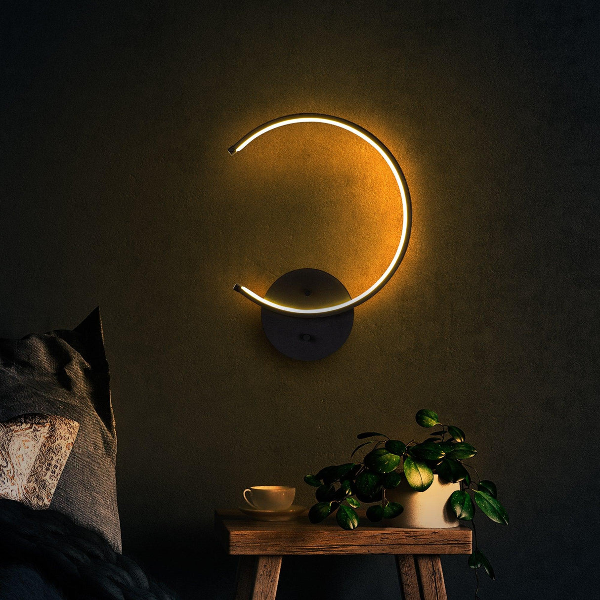 Aplica de perete Moon Circle 13328, Negru - Negru, SKU 119FRS1107