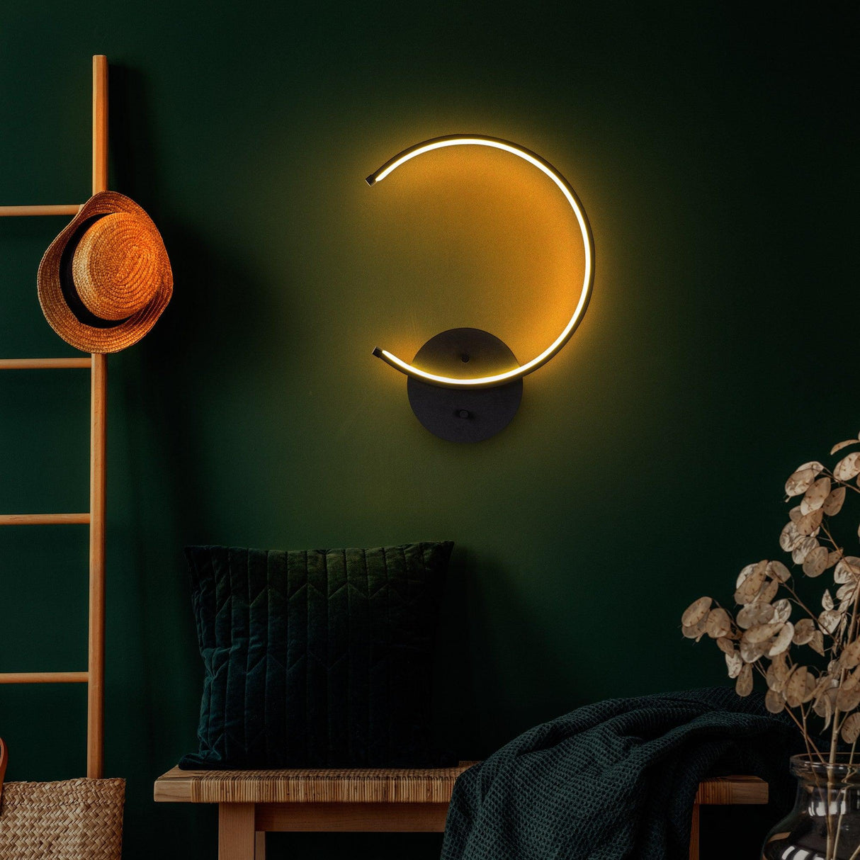 Aplica de perete Moon Circle 13328, Negru - Negru, SKU 119FRS1107