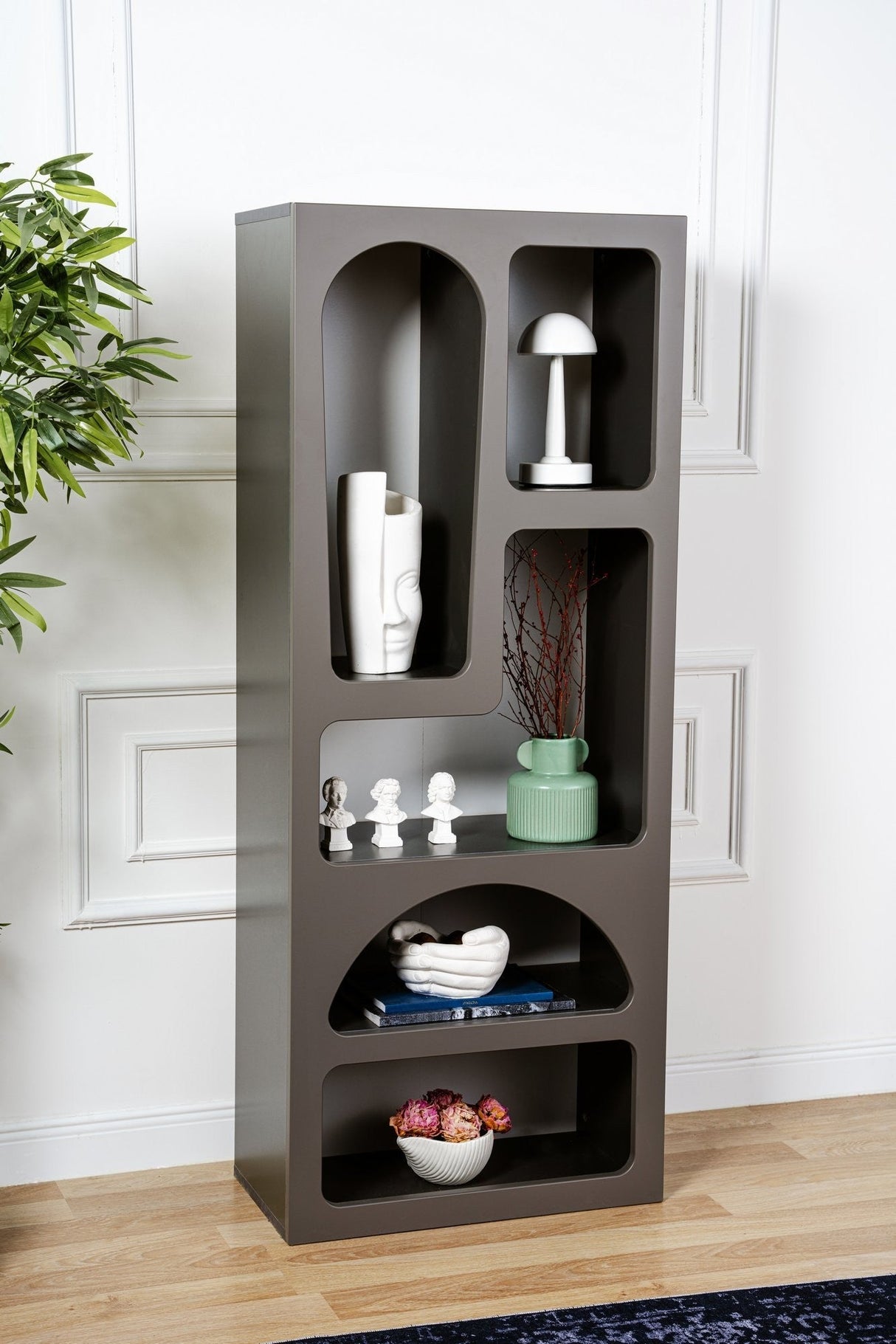 Bibliotecă Venüs, Diverse culori, 60x32x150 cm - Antracit | SKU: 125GLN1223 | Bibliotecă Venüs, 60x32x150 cm, varianta Antracit, produs pentru amenajarea locuinței, disponibil online în România la CasaMob