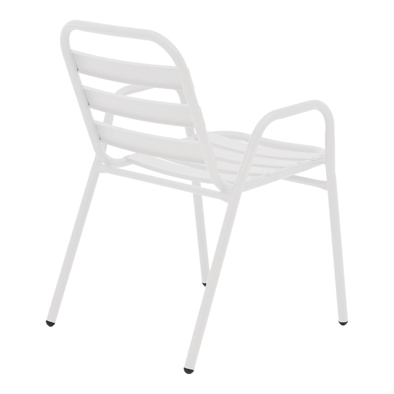 Set masă cu 4 scaune, stil modern, metal și sticlă, alb, 120x70x70cm - Model Sussie Ensure