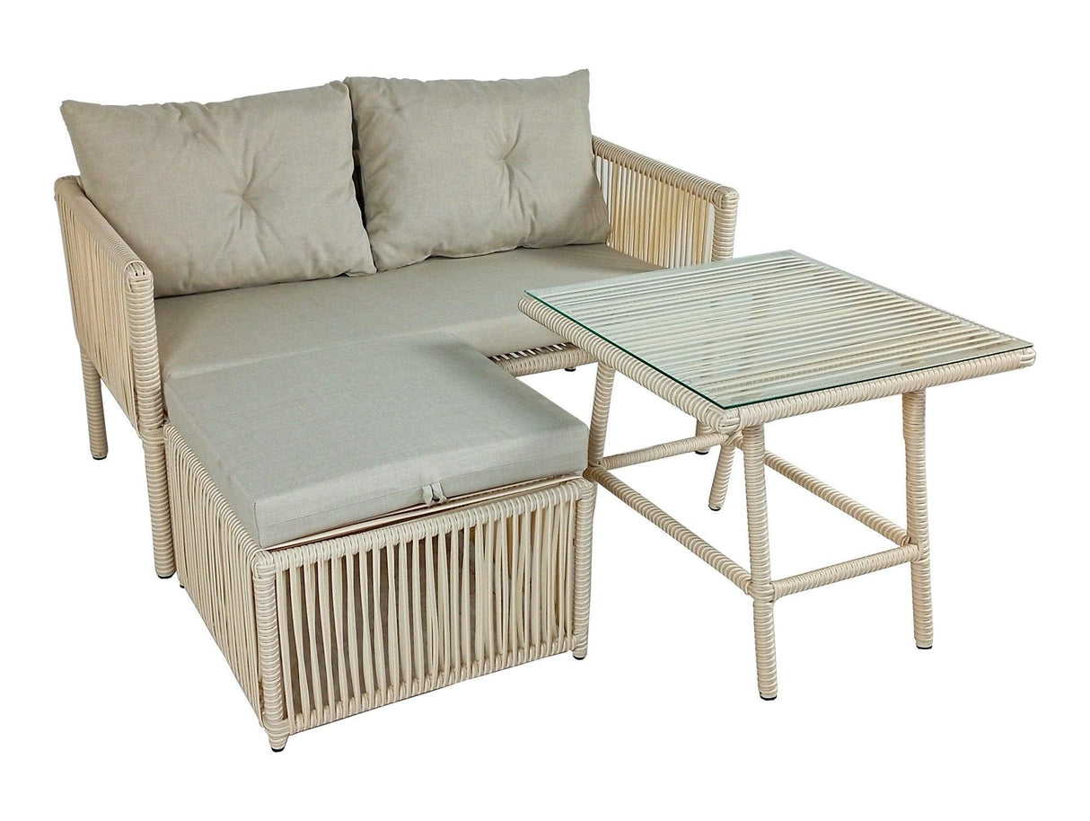 Set De Lounge De Grădină Shangai 8, Crem, 158X62X62 Cm - Crem, SKU 134JML1215