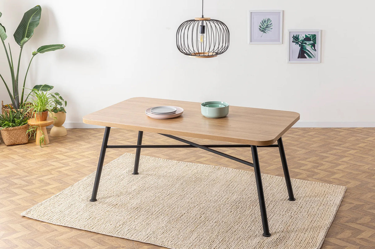 Masă dining Nala 90, Natur, 160x75x90 cm