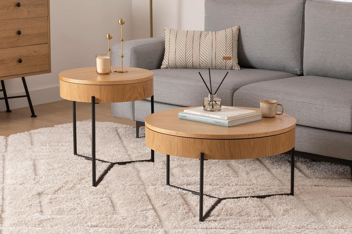 Set 2 măsuțe de cafea Islo, Diverse culori, Diverse dimensiuni - Natur - 70x40x70 cm | SKU: 141HWR1141 | Set 2 măsuțe de cafea Islo, varianta Natur - 70x40x70 cm, produs pentru amenajarea locuinței, disponibil online în România la CasaMob