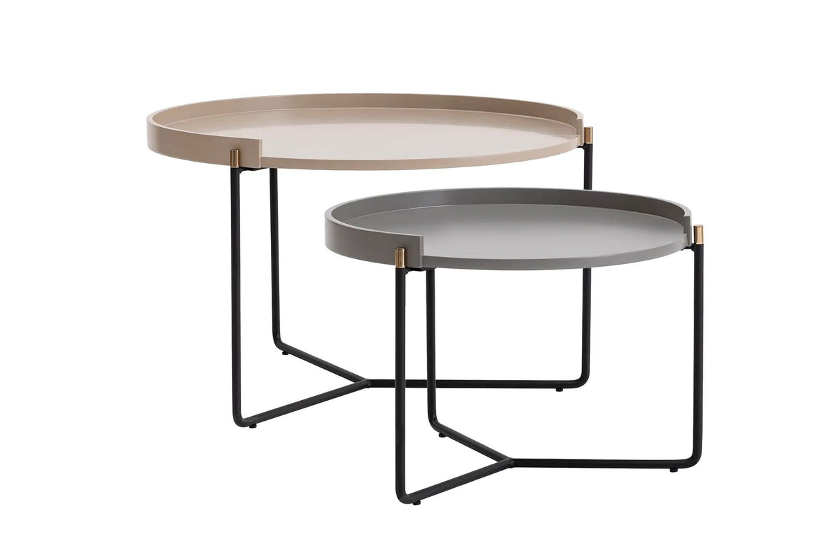 Set 2 măsuțe de cafea Mandy, Diverse culori, 60x80x51 cm - Bej | SKU: 141HWR1144 | Set 2 măsuțe de cafea Mandy, 60x80x51 cm, varianta Bej, produs pentru amenajarea locuinței, disponibil online în România la CasaMob
