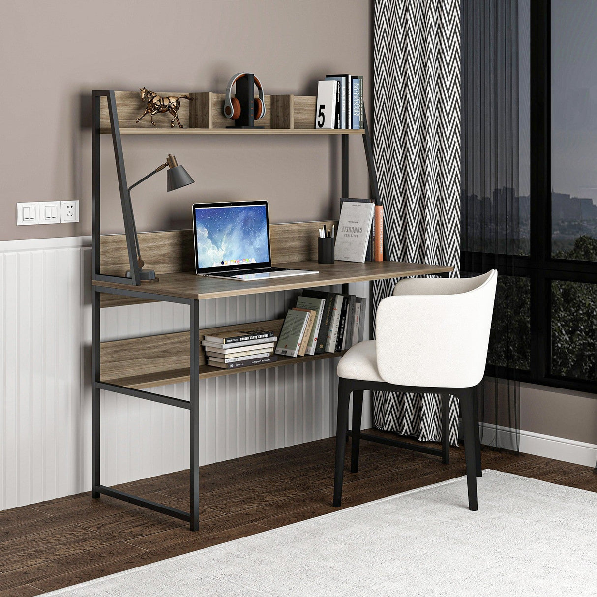 Birou Majestic, Diverse culori, 120x60x140 cm - Maro - Negru | SKU: 145NDC1101 | Birou Majestic, 120x60x140 cm, varianta Maro - Negru, produs pentru amenajarea locuinței, disponibil online în România la CasaMob