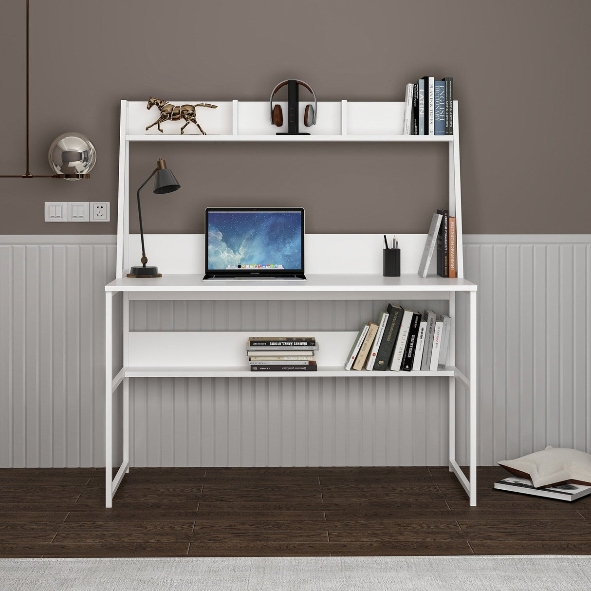 Birou Majestic, Diverse culori, 120x60x140 cm - Alb | SKU: 145NDC1104 | Birou Majestic, 120x60x140 cm, varianta Alb, produs pentru amenajarea locuinței, disponibil online în România la CasaMob
