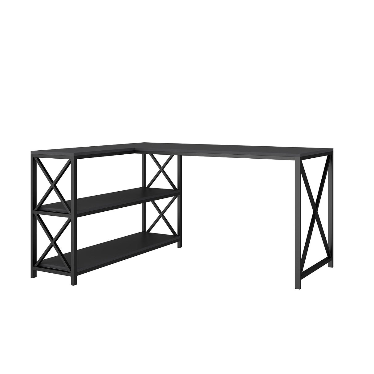 Birou Flexy L, Diverse culori, 150x120x75 cm - Antracit - Negru | SKU: 145NDC1158 | Birou Flexy L, 150x120x75 cm, varianta Antracit - Negru, produs pentru amenajarea locuinței, disponibil online în România la CasaMob