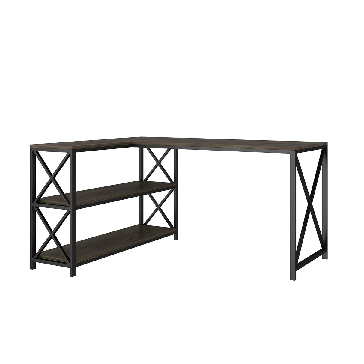 Birou Flexy L, Diverse culori, 150x120x75 cm - Maro - Negru | SKU: 145NDC1159 | Birou Flexy L, 150x120x75 cm, varianta Maro - Negru, produs pentru amenajarea locuinței, disponibil online în România la CasaMob