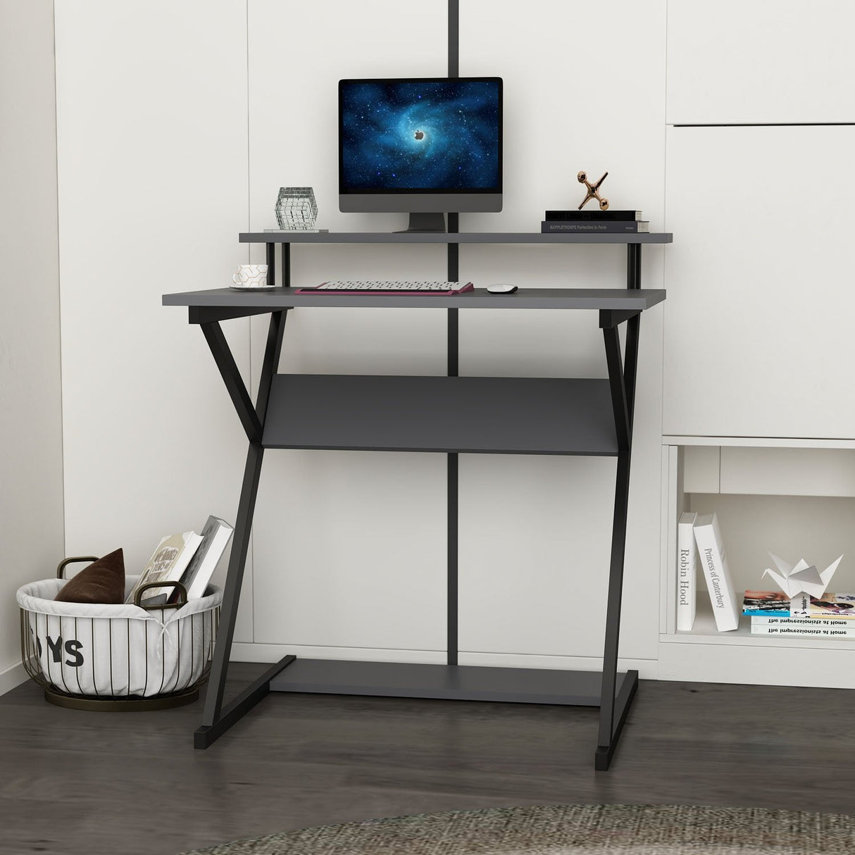 Birou Orion, Diverse culori, 80x60x87 cm - Antracit - Negru | SKU: 145NDC1196 | Birou Orion, 80x60x87 cm, varianta Antracit - Negru, produs pentru amenajarea locuinței, disponibil online în România la CasaMob