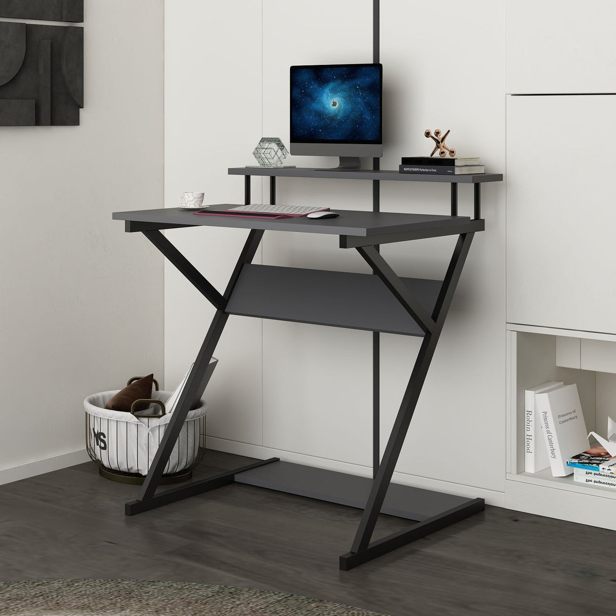 Birou Orion, Diverse culori, 80x60x87 cm - Antracit - Negru | SKU: 145NDC1196 | Birou Orion, 80x60x87 cm, varianta Antracit - Negru, produs pentru amenajarea locuinței, disponibil online în România la CasaMob