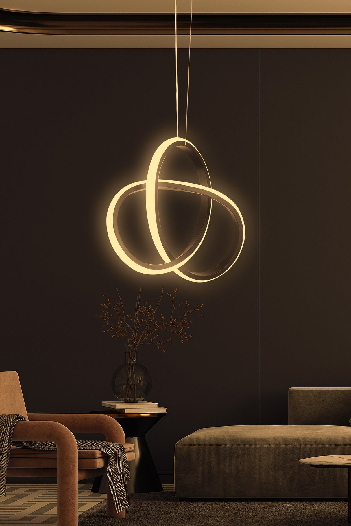 Lustră Aurigae Black-Yellow Light, Negru, 30x25x2 cm