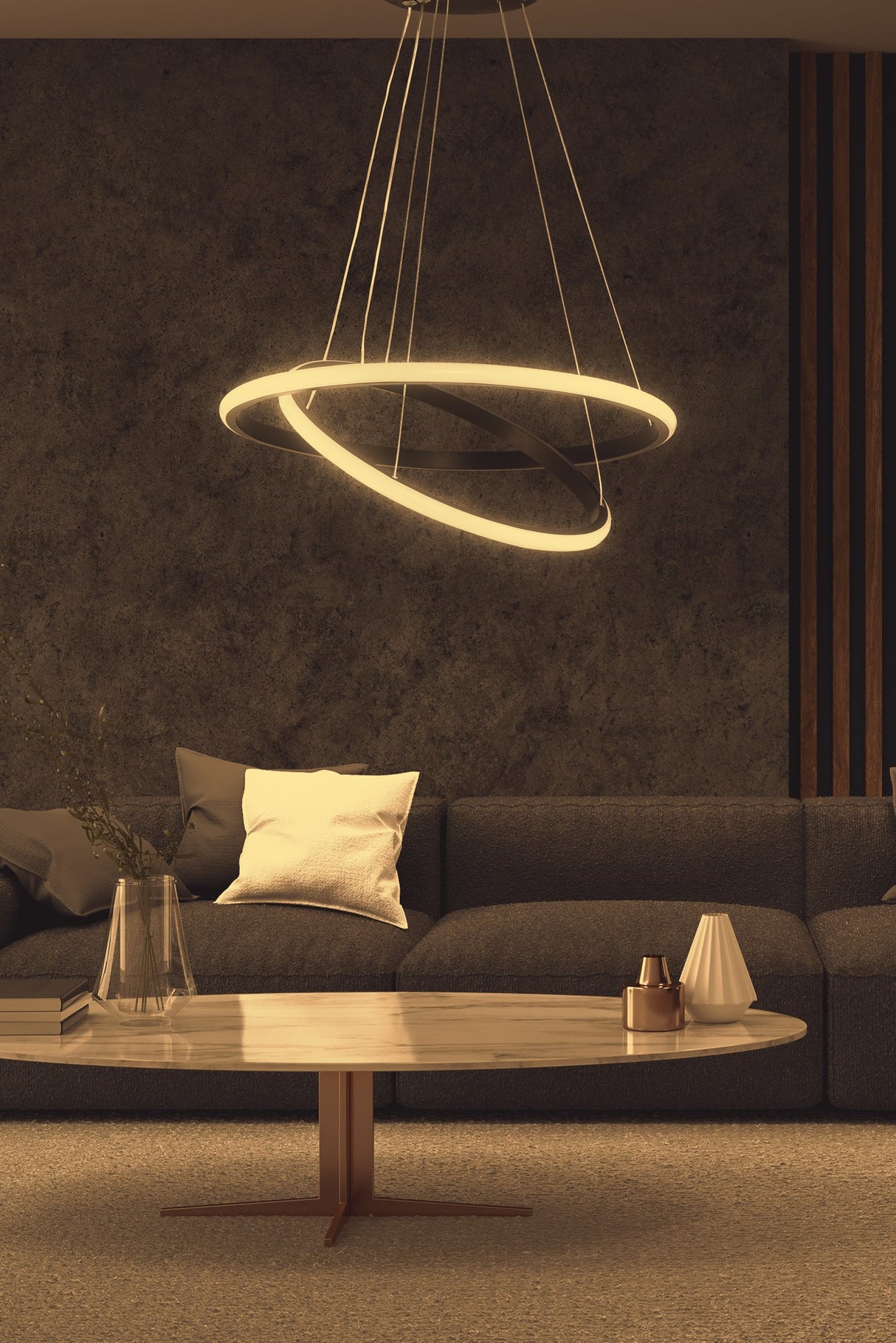 Lustră Leonis Black-Yellow Light, Negru