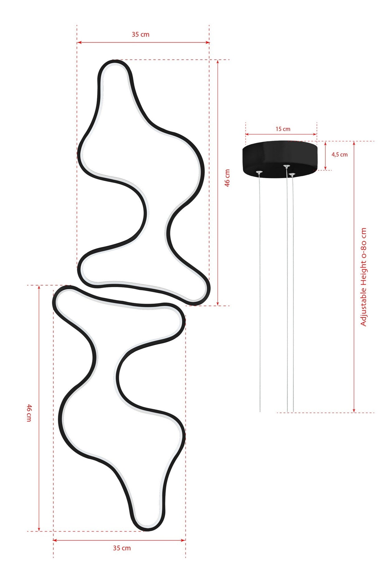 Lustră Duple Artisan Body, alb Light, Diverse culori, 35x46 cm - Negru | SKU: 166PRG1238 | Lustră Duple Artisan Body, alb Light, 35x46 cm, varianta Negru, produs pentru amenajarea locuinței, disponibil online în România la CasaMob