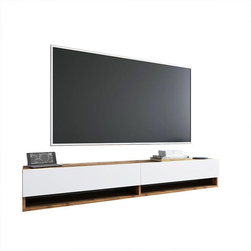 Comoda TV de perete Handra cu raft , antracit-stejar 180x32x30cm - Comoda TV de perete Handra cu raft , antracit-stejar 180x32x30cm