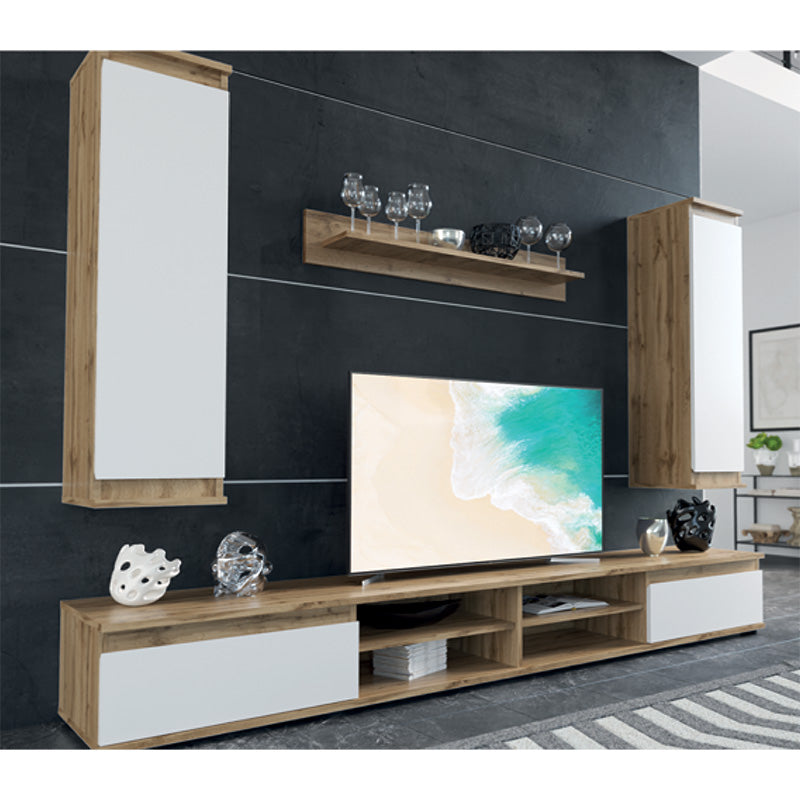 Comoda TV Sandro nuc-alb 175x37x160cm