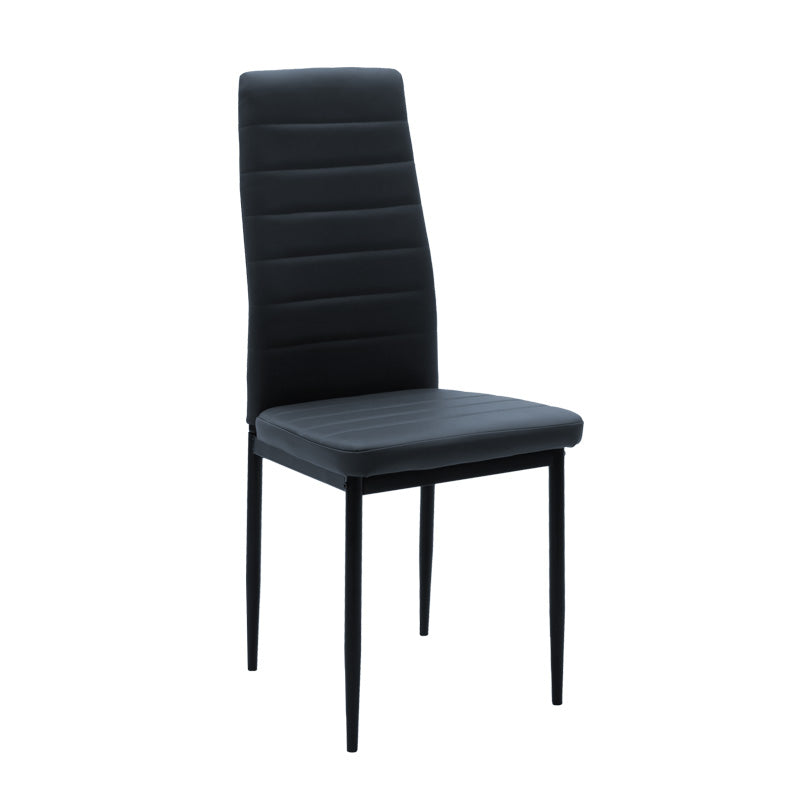 Set de Masa din sticla transparenta Quana-Parker cu 5 piese, picioare neagra, 120x70x75cm