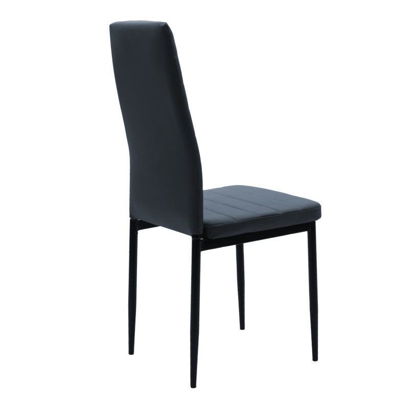 Set de Masa din sticla transparenta Quana-Parker cu 5 piese, picioare neagra, 120x70x75cm