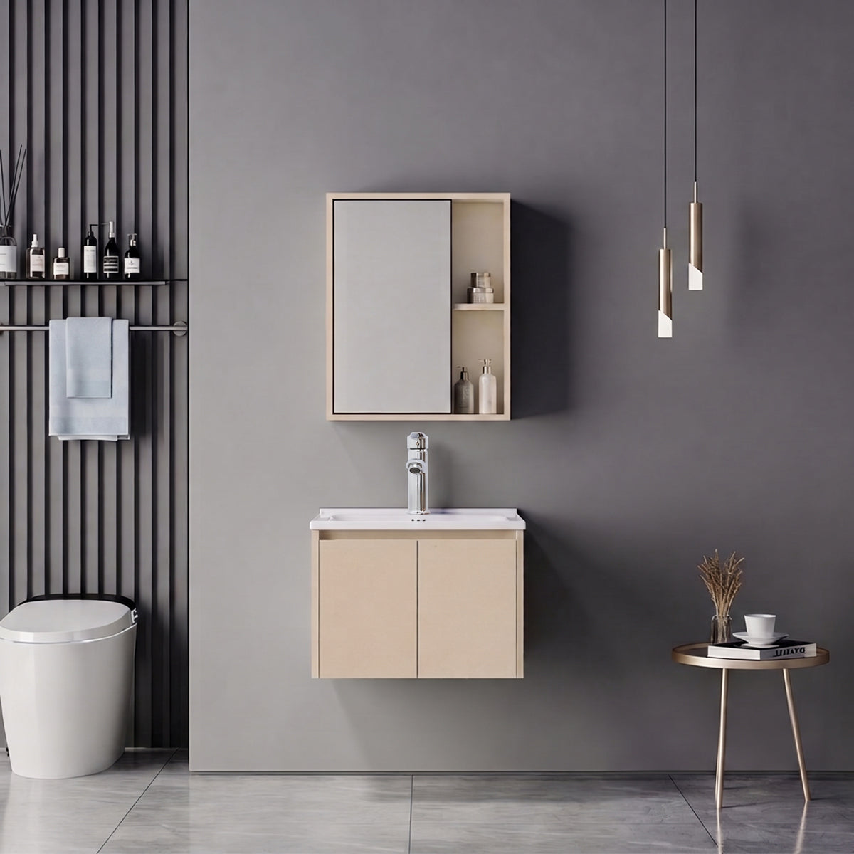 Dulap de baie Chinky Mentis, Placaj, Diverse culori, 60x47x48 cm - Cappuccino | SKU: 200-002063 | Dulap de baie Chinky Mentis, Placaj, 60x47x48 cm, varianta Cappuccino, produs pentru amenajarea locuinței, disponibil online în România la CasaMob