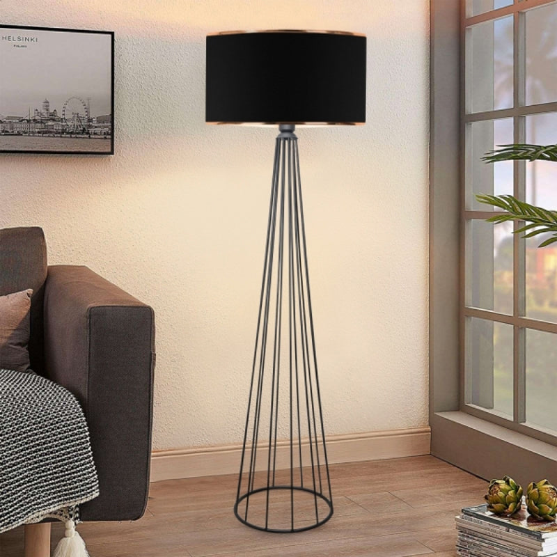 Lampa de podea Firdo I E27 material-metal negru Ö38x121cm