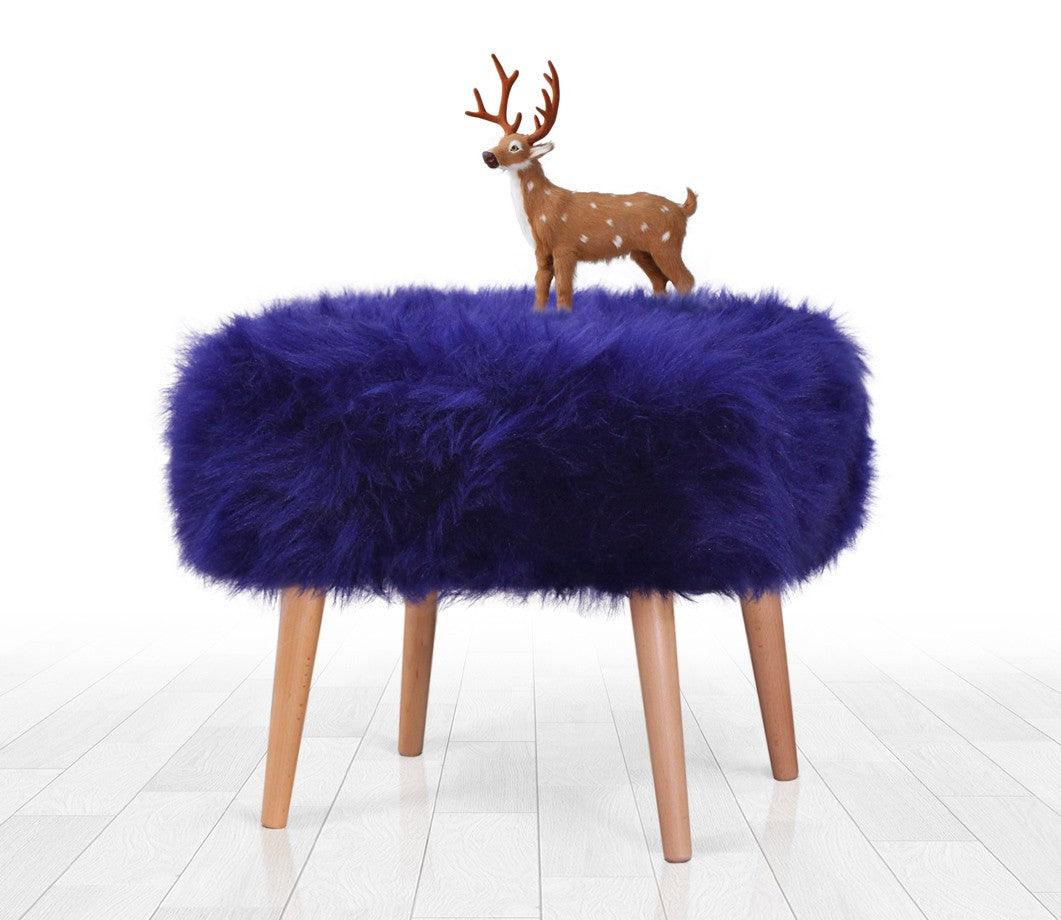 Taburet Puf Lux , Alb - Galben - Mov, 42x45x50 cm - Violet, SKU 209FLF1135