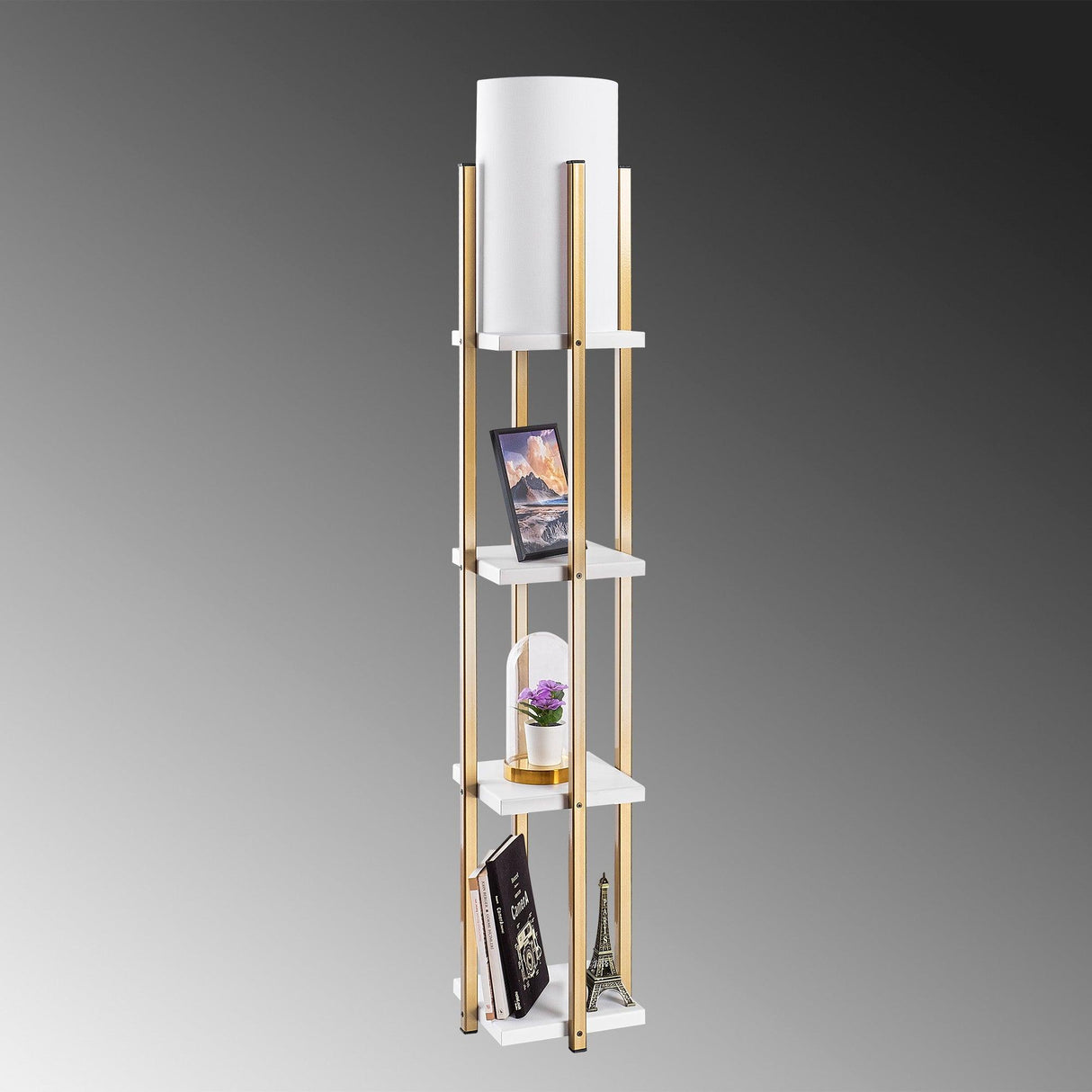 Lampadar Square 7111 - Auriu alb, SKU 211LMP1101
