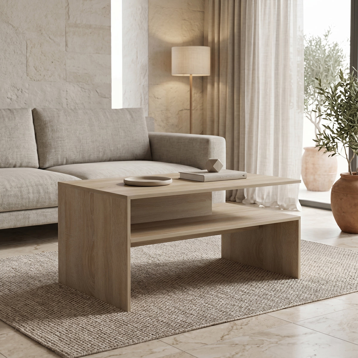 Măsuță de cafea Coffa, Diverse culori, 90x60x45 cm - Sonoma | SKU: 230-000295 | Măsuță de cafea Coffa, 90x60x45 cm, varianta Sonoma, produs pentru amenajarea locuinței, disponibil online în România la CasaMob